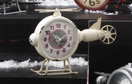 WHITE HELICOPTER DESK CLOCK