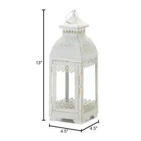 Vintage White Lace Victorian Lantern - Elegant Decorative Lighting Fixture