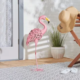 Tall Solar Flamingo Statue - Stand Out in Style with this Eye-Catching Garden Decor