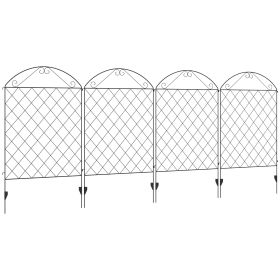 Patio Perimeter: 11.5" Metal Garden Fence 4-Pack, Decorative Rust-Resistant Border