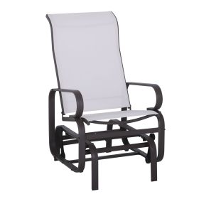 Gliding Lounger Chair, Outdoor Swinging Chair with Smooth Rocking Arms and Lightweight Construction for Patio Backyard, Cream White
