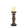 SHORT ANTIQUE-STYLE WOODEN CANDLEHOLDER