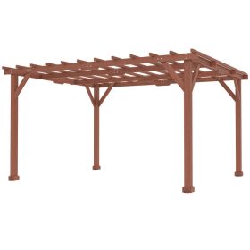 11 X 12.5 Outdoor Wood Pergola With Grape Trellis For Patio, Deck, Backyard, Lawn (Option: Lawn)
