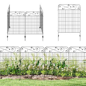 Garden Fence, 4 Pack Steel Fence Panels, 11.5' L x 43" H, Rust-Resistant Decorative Border Flower Edging for Yard, Landscape, Patio, Outdoor Deco (Title: Default Title)